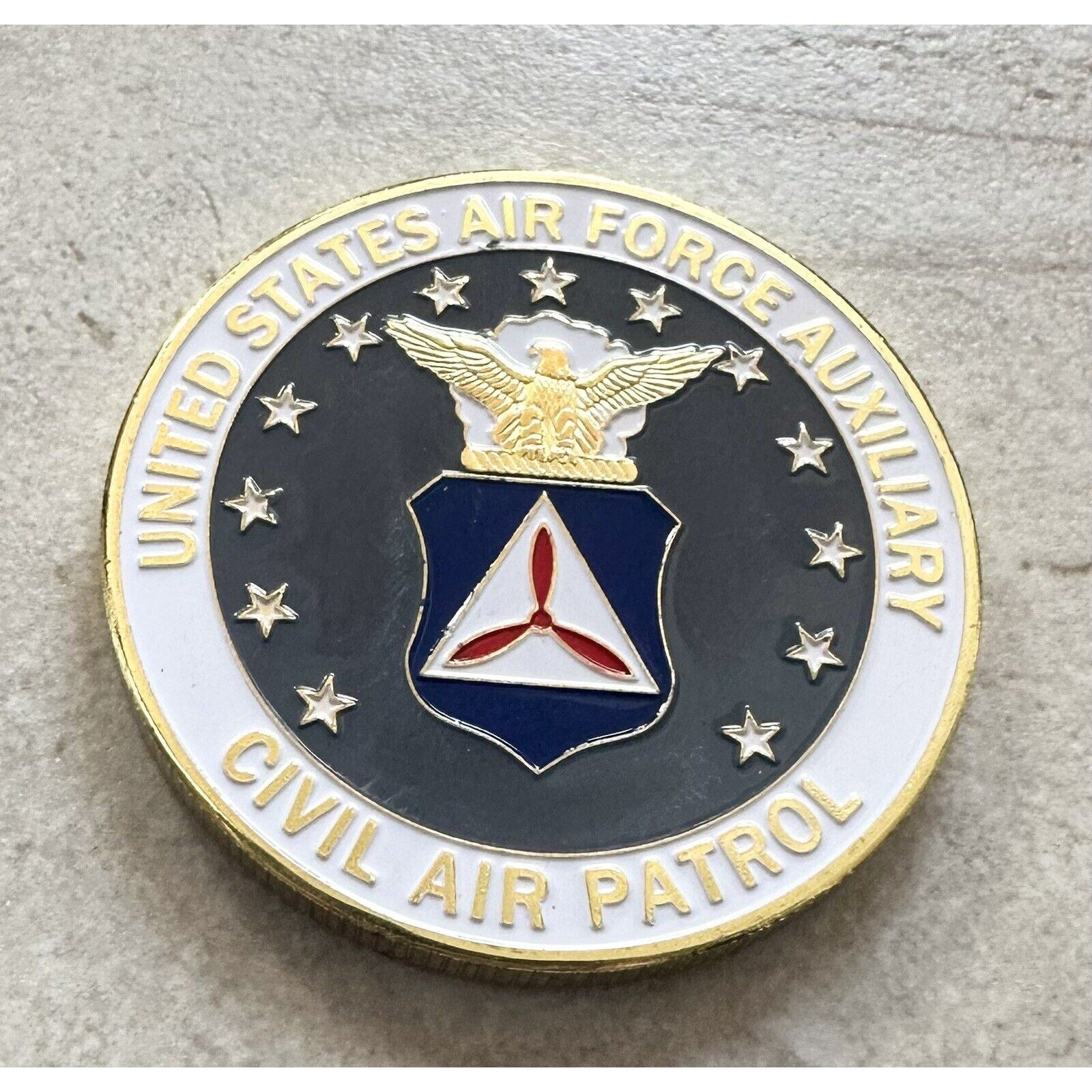 U S AIR FORCE AUXILIARY CIVIL AIR PATROL Challenge Coin With Special Velvet Case