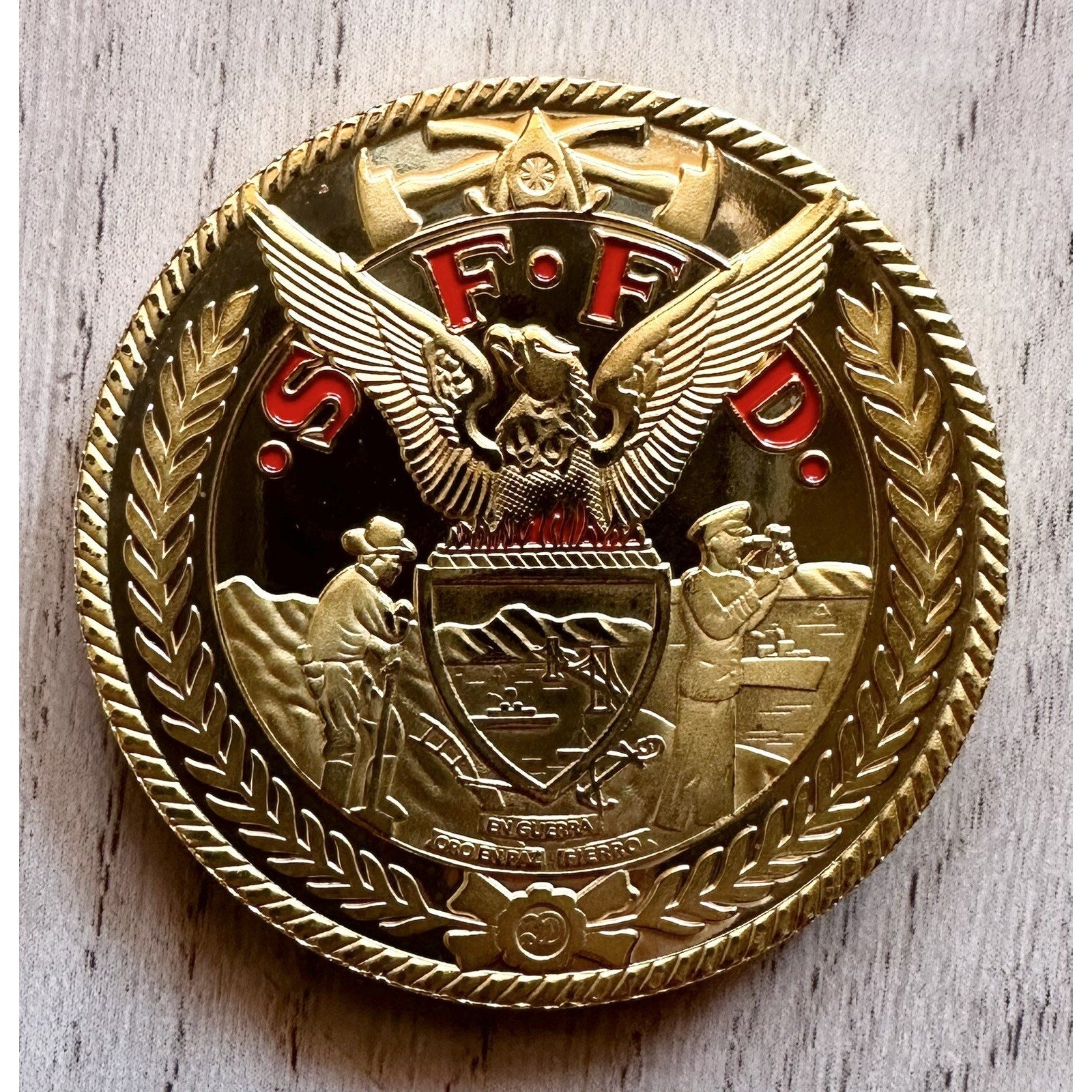 SFFD SAN FRANCISCO FIRE DEPT Challenge Coin With Retirement Award