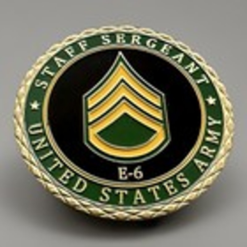 US ARMY STAFF SERGEANT E-6 Challenge Coin Keychain -US Military Gift Coins