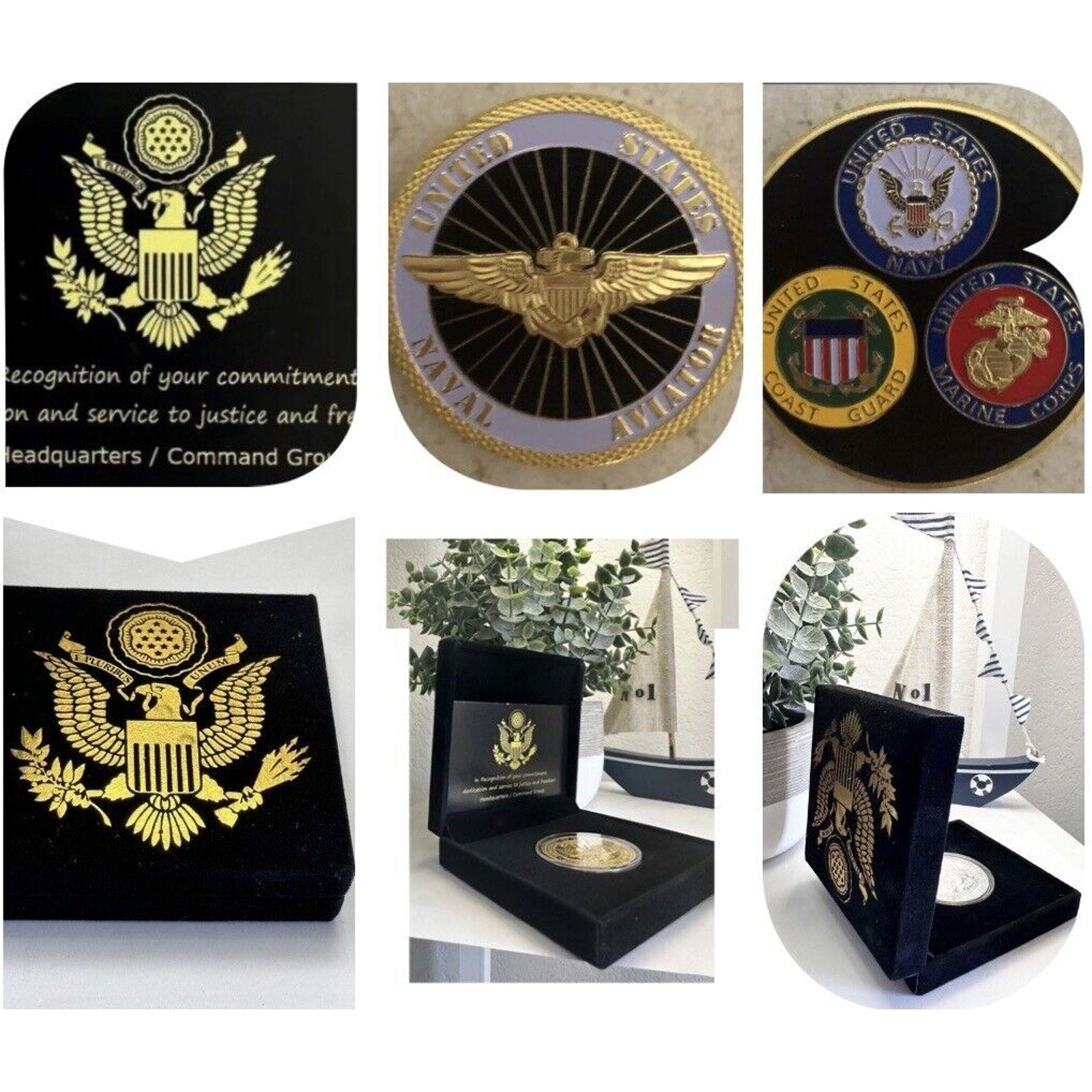 USN NAVAL AVIATOR GOLD WINGS PILOT TOP GUN AVIATION Challenge Coin USN