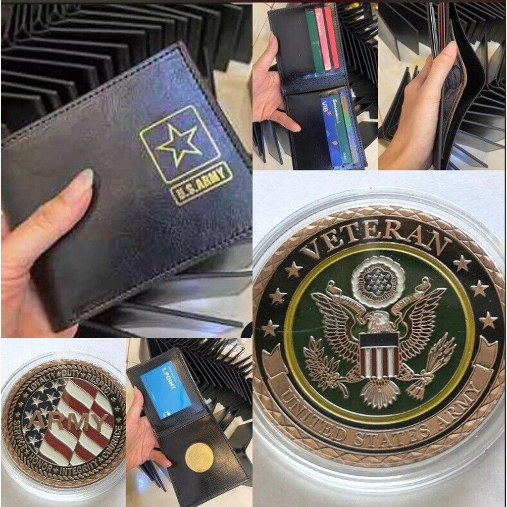 US Army Veteran With Credential coin holder wallet