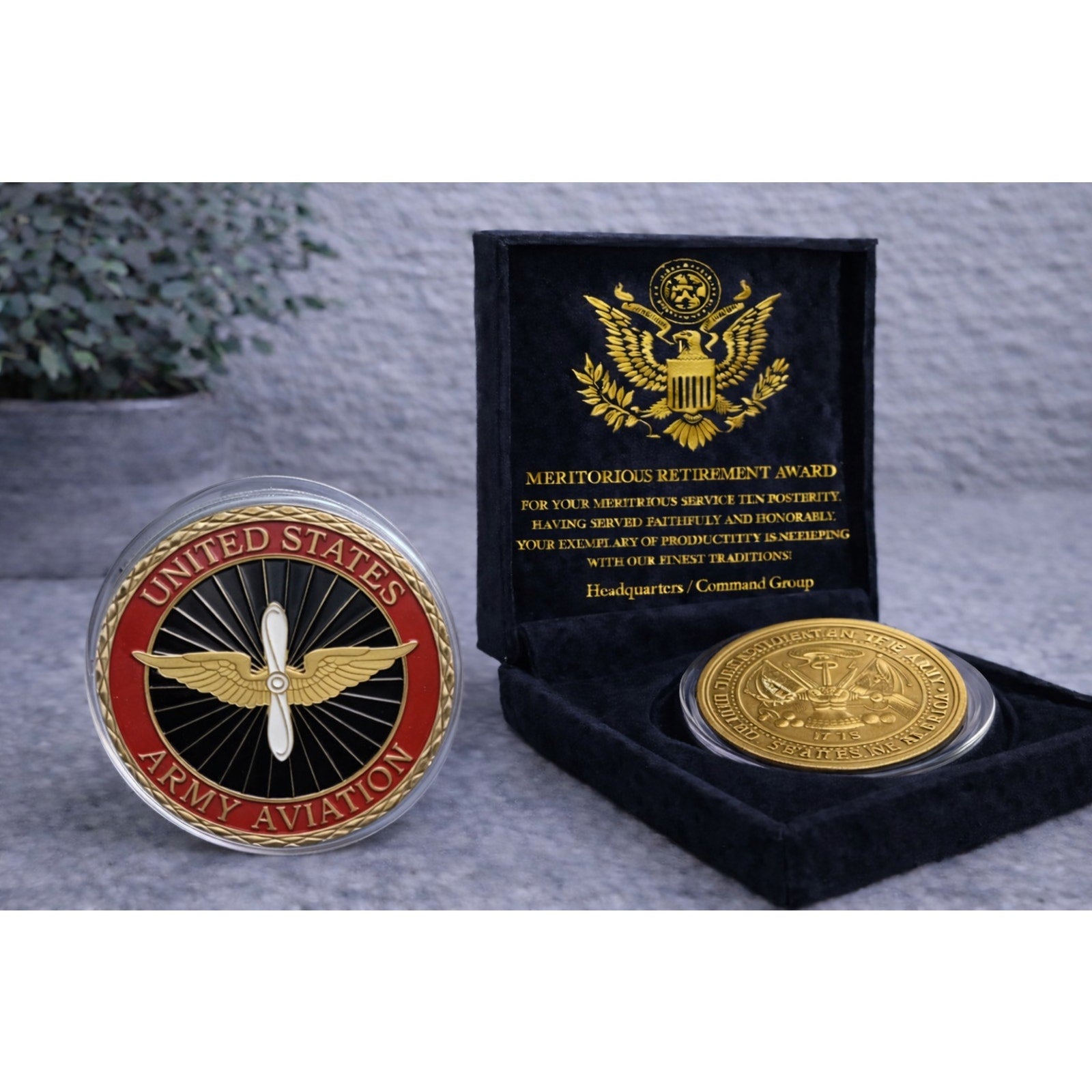 U.S. United States Army | Army Aviation | Gold Plated w/ Retirement Award