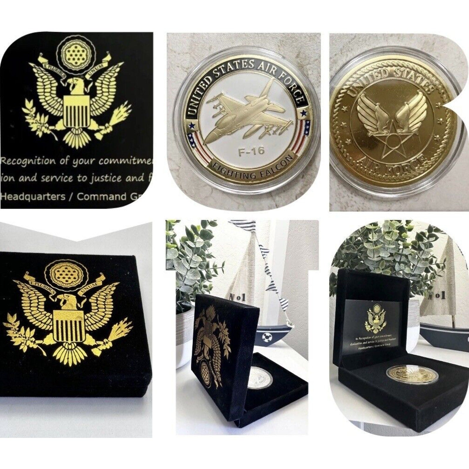 U S AIR FORCE F-16 FIGHTING FALCON Challenge Coin USA AF