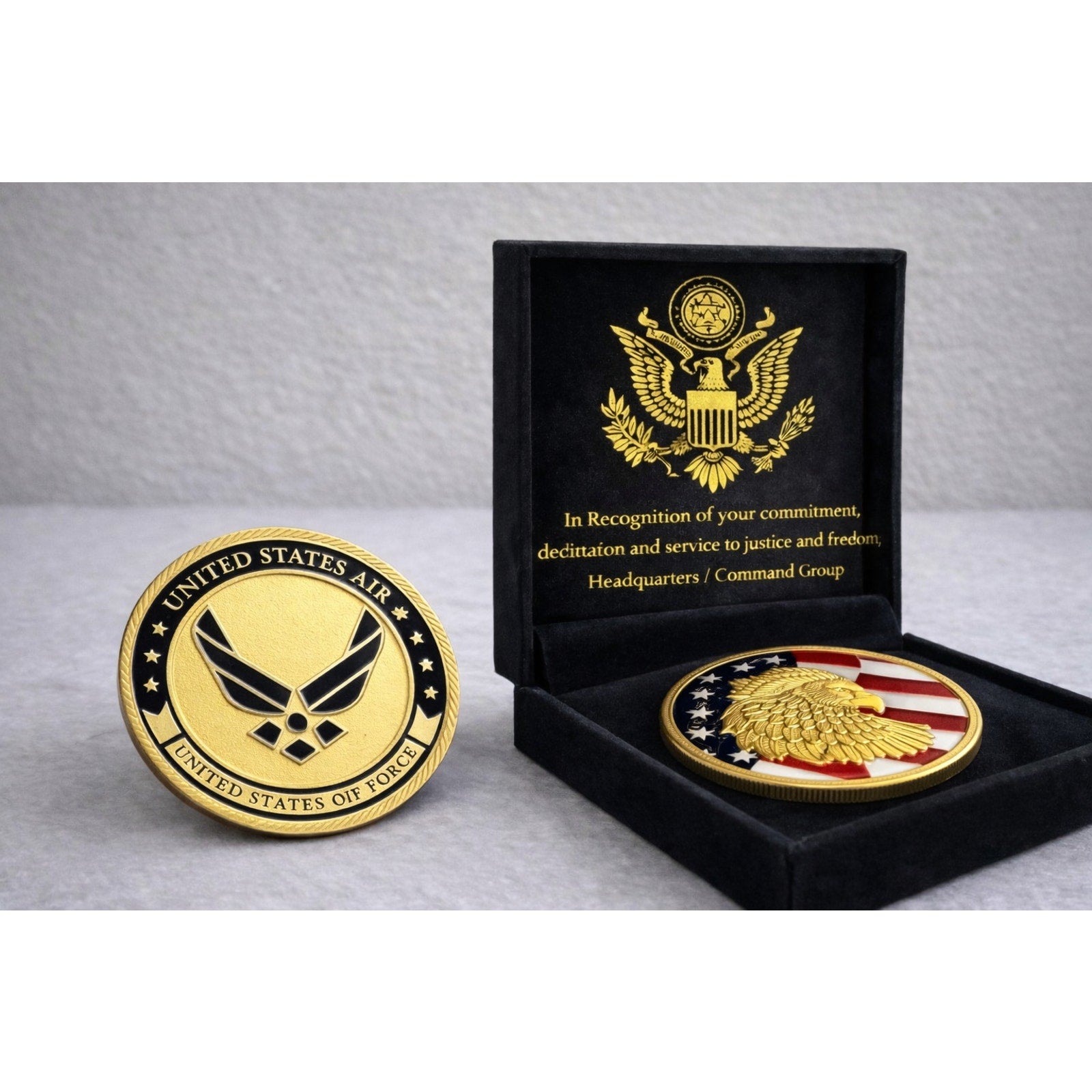 U.S. Air Force Veteran Challenge Coin ·FAST SHIPPING· ·NEW· w/ Achievement Award