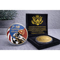 CHALLENGE COIN UNITED STATES AIR FORCE F-16 FIGHTING FALCON w/ Retirement Award