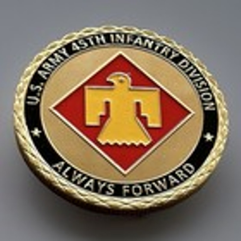 US ARMY 45th INFANTRY DIVISION Challenge Coin Keychain. Fast Shipping!