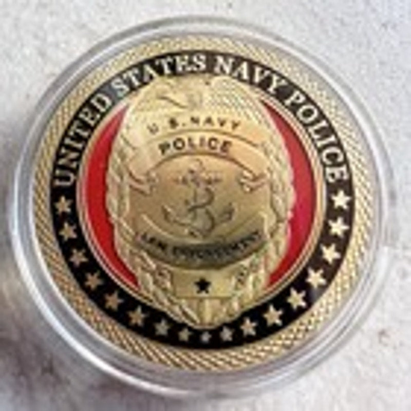Navy Police MP Law Enforcement Challenge Coin Keychain USN US Navy.