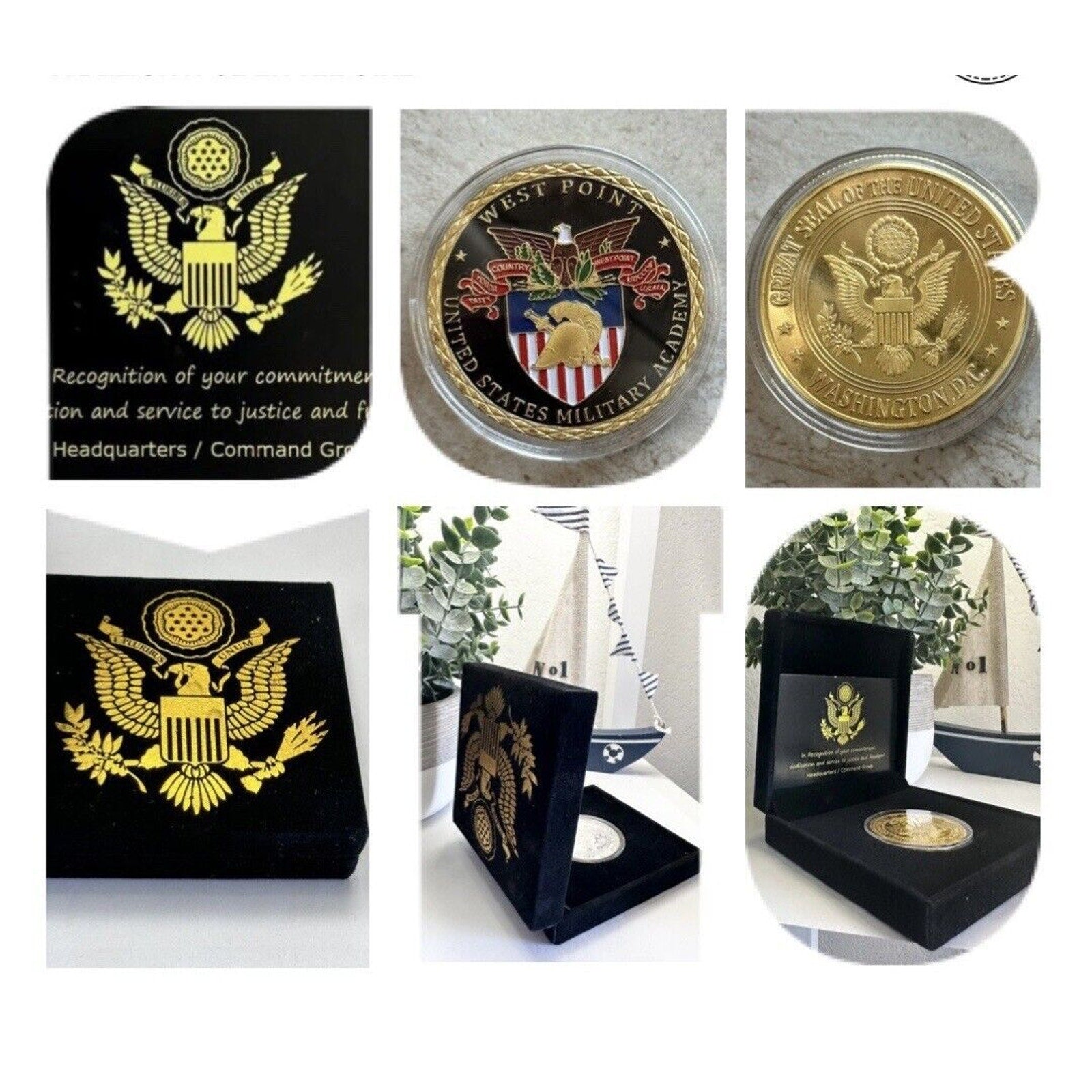 US West Point Military Academy Challenge Coin with special velvet Case