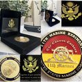 US MARINE CORPS - 11th MARINE REGIMENT Coin With Retirement Award