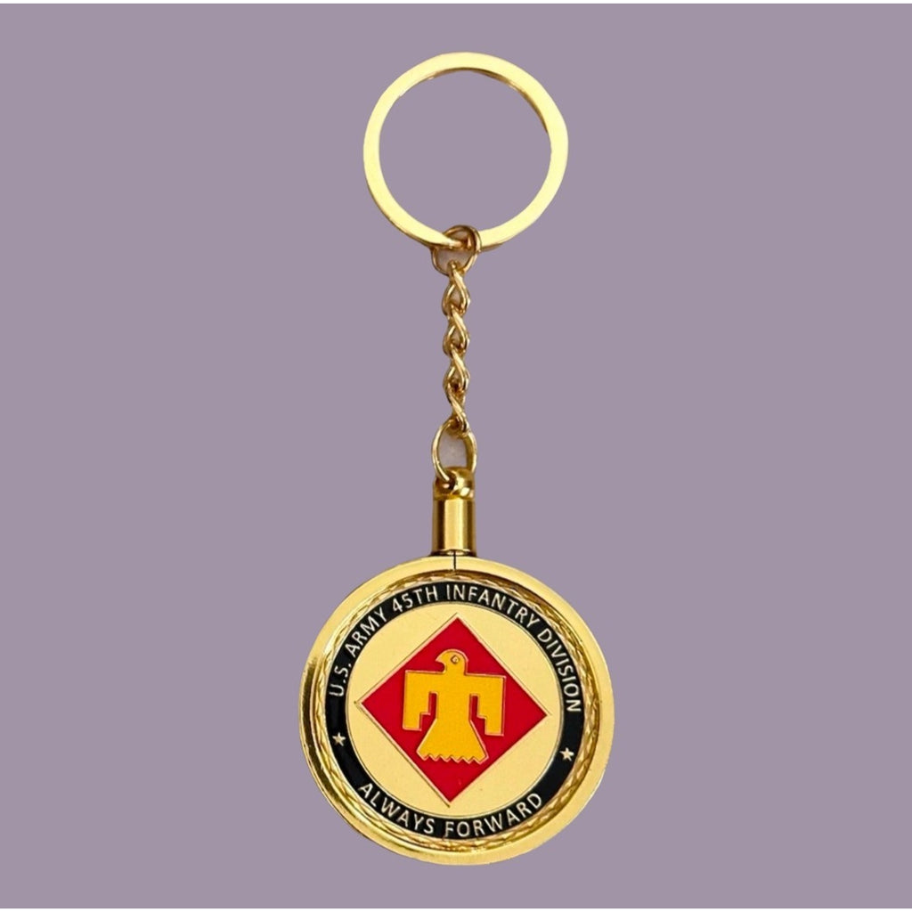 US ARMY 45th INFANTRY DIVISION Challenge Coin Keychain. Fast Shipping! USA
