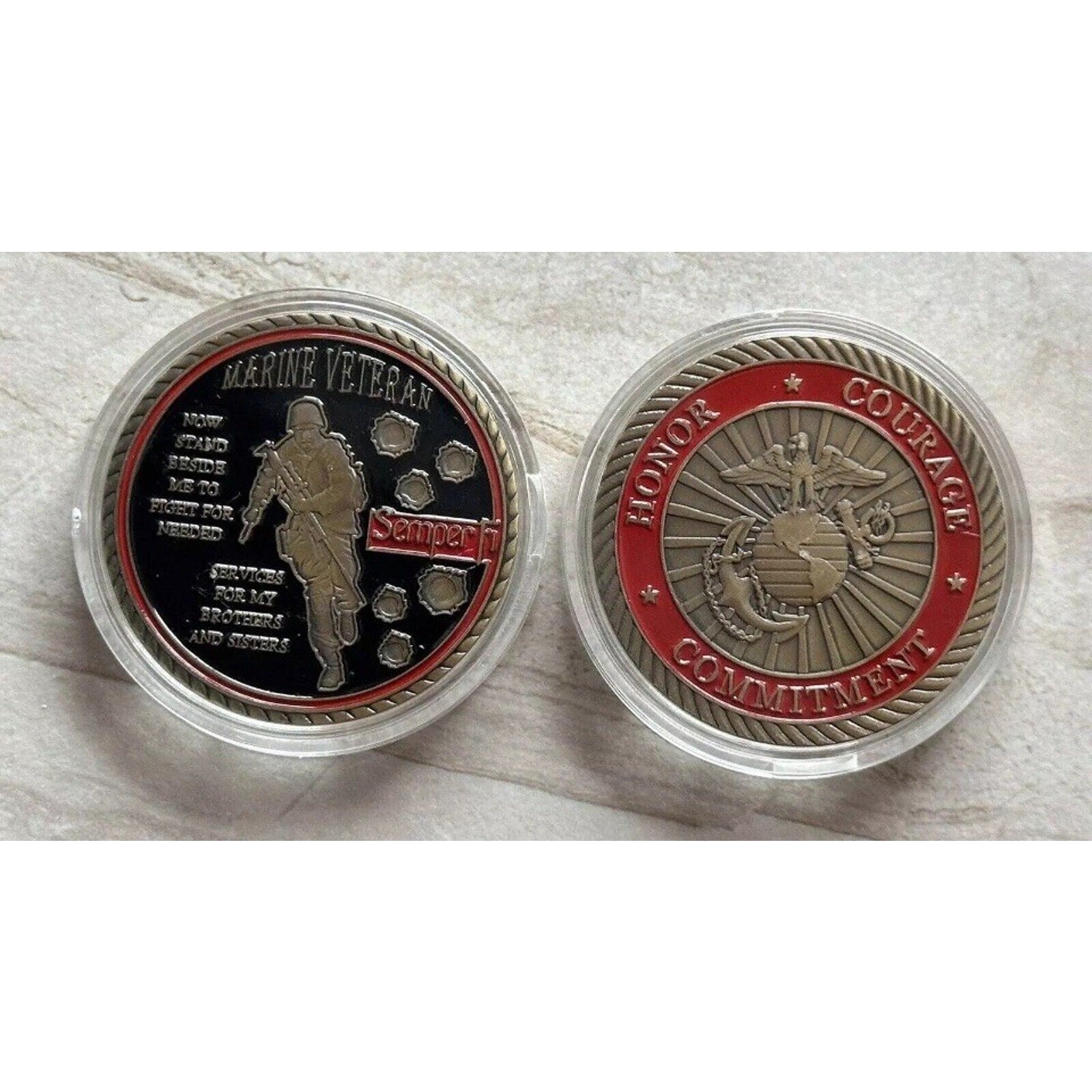 Veterans USMC Semper Fidelis United States Marine Corps w/ Retirement Award