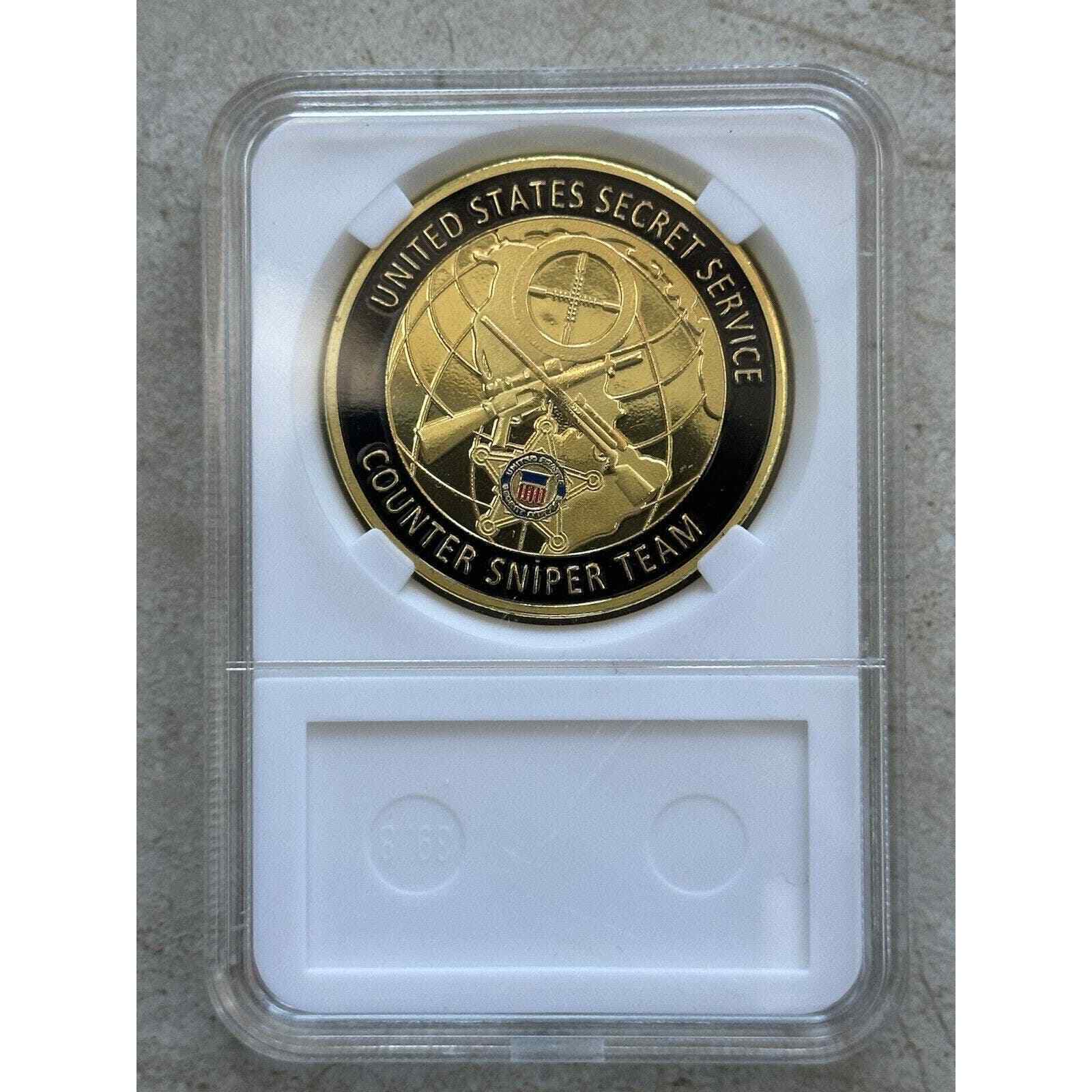 United States Secret Service Counter Sniper Team Challenge Coin With Case