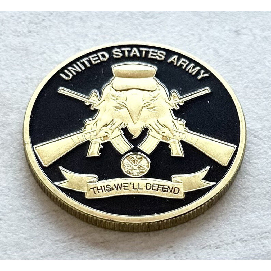 US ARMY "THIS WE'LL DEFEND " Challenge Coin w/ Achievement Award