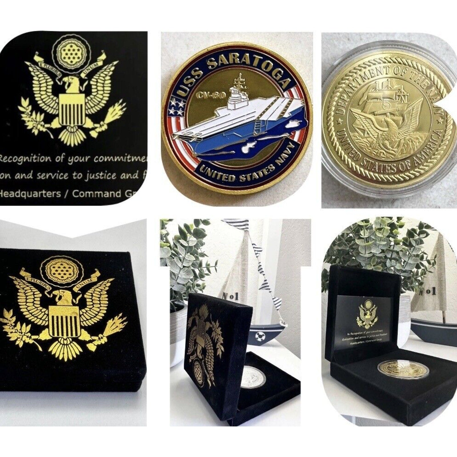 US NAVY - USS SARATOGA - CV-60 - Challenge Coin USN
