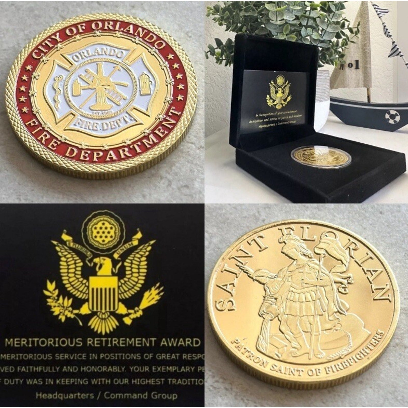 CITY OF ORLANDO FIRE DEPT. Challenge Coin With Retirement