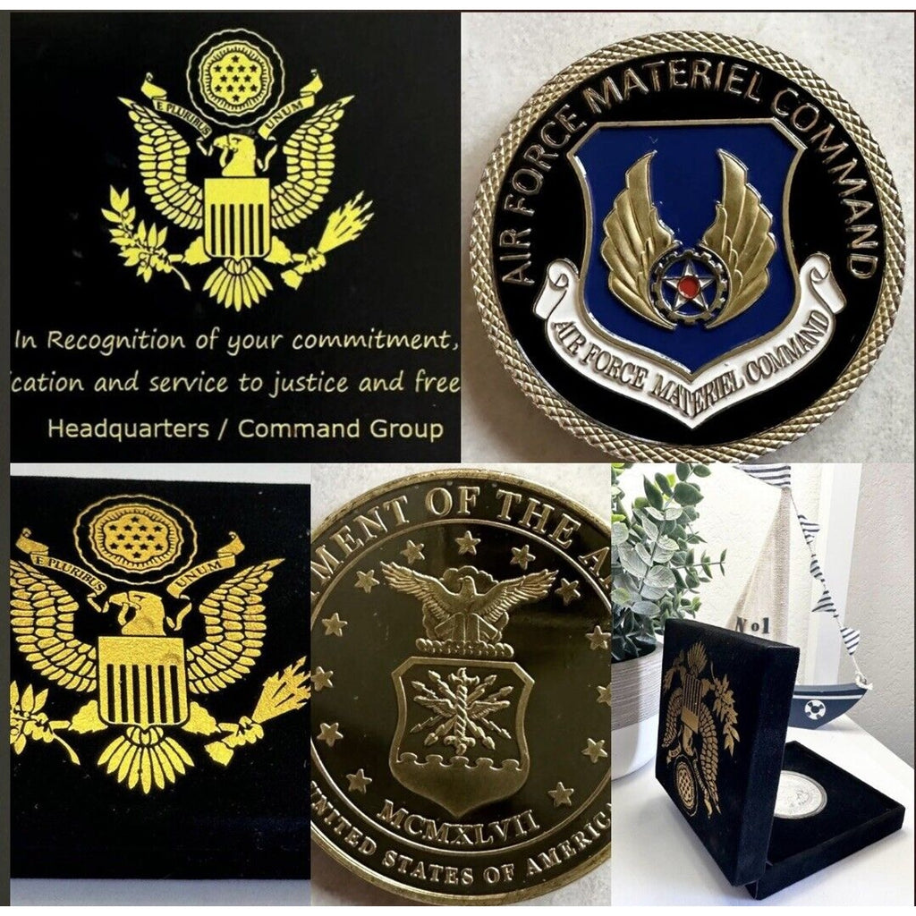 AIR FORCE MATERIEL COMMAND USA Challenge Coin USAF With Special Velvet Case