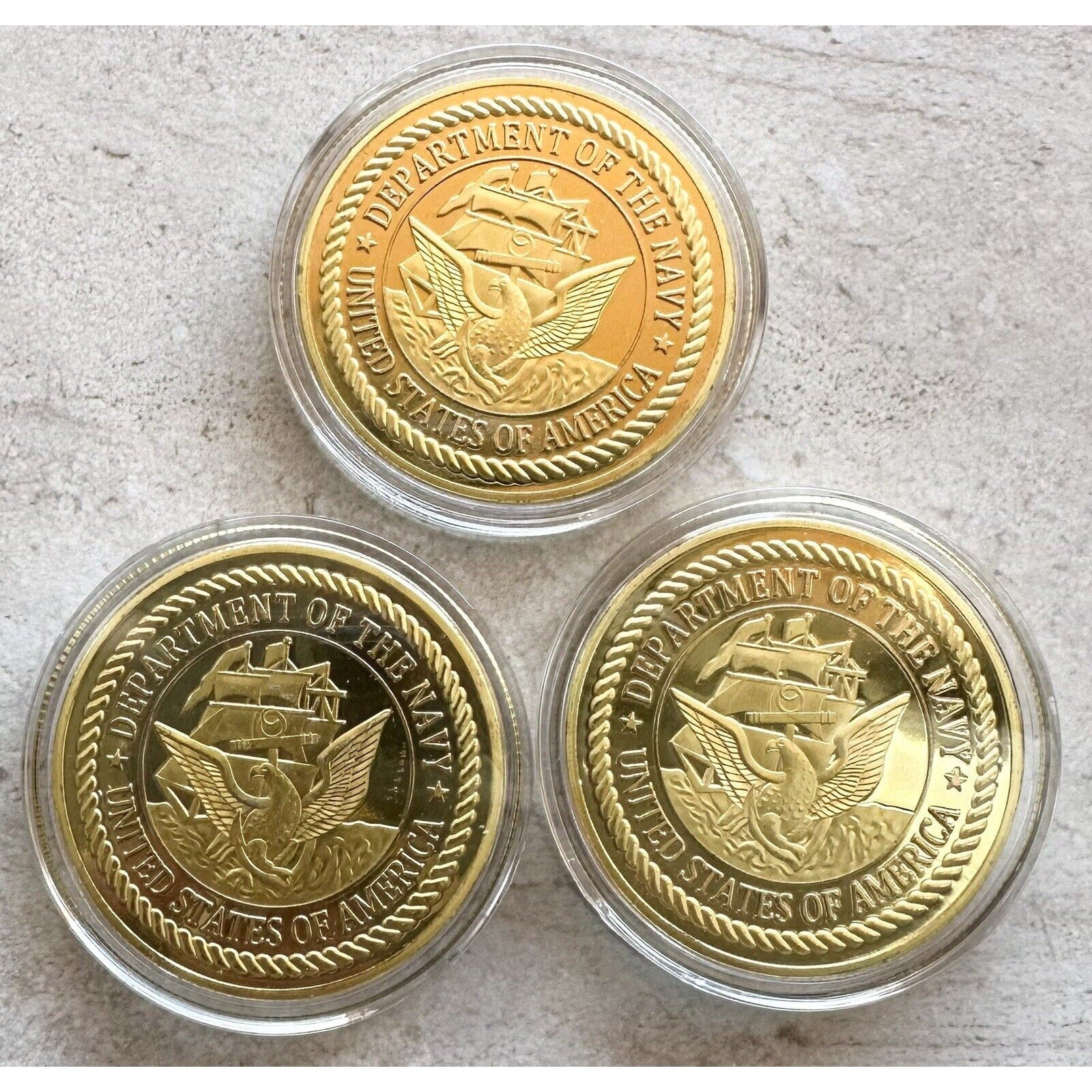 3 Pcs US NAVY USS Dwight D. Eisenhower 69, CVN-70, CVN-71 Challenge Coin