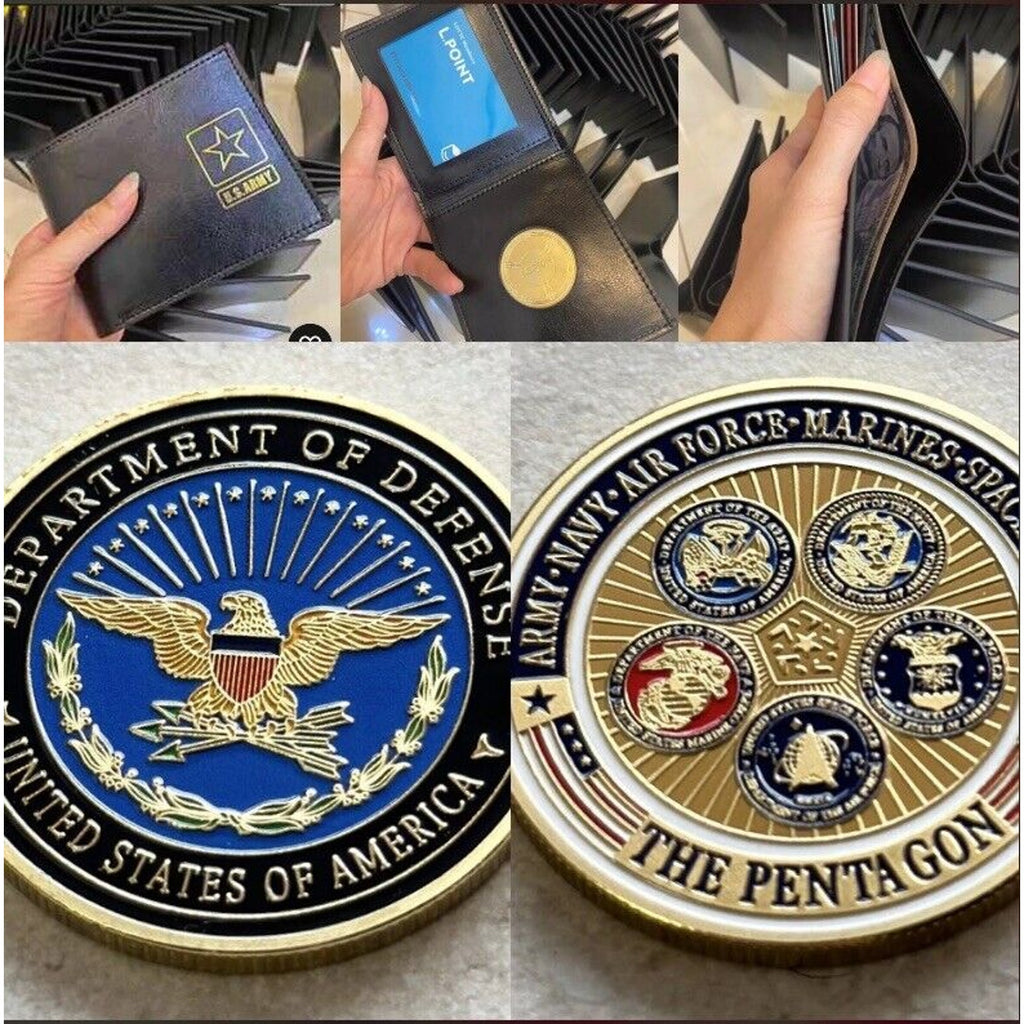 Pentagon -US ARMY-Dept of Defense W/Credential coin holder wallet