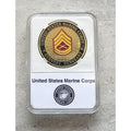 US MARINE CORPS " GUNNERY SERGEANT " Challenge Coin With Case