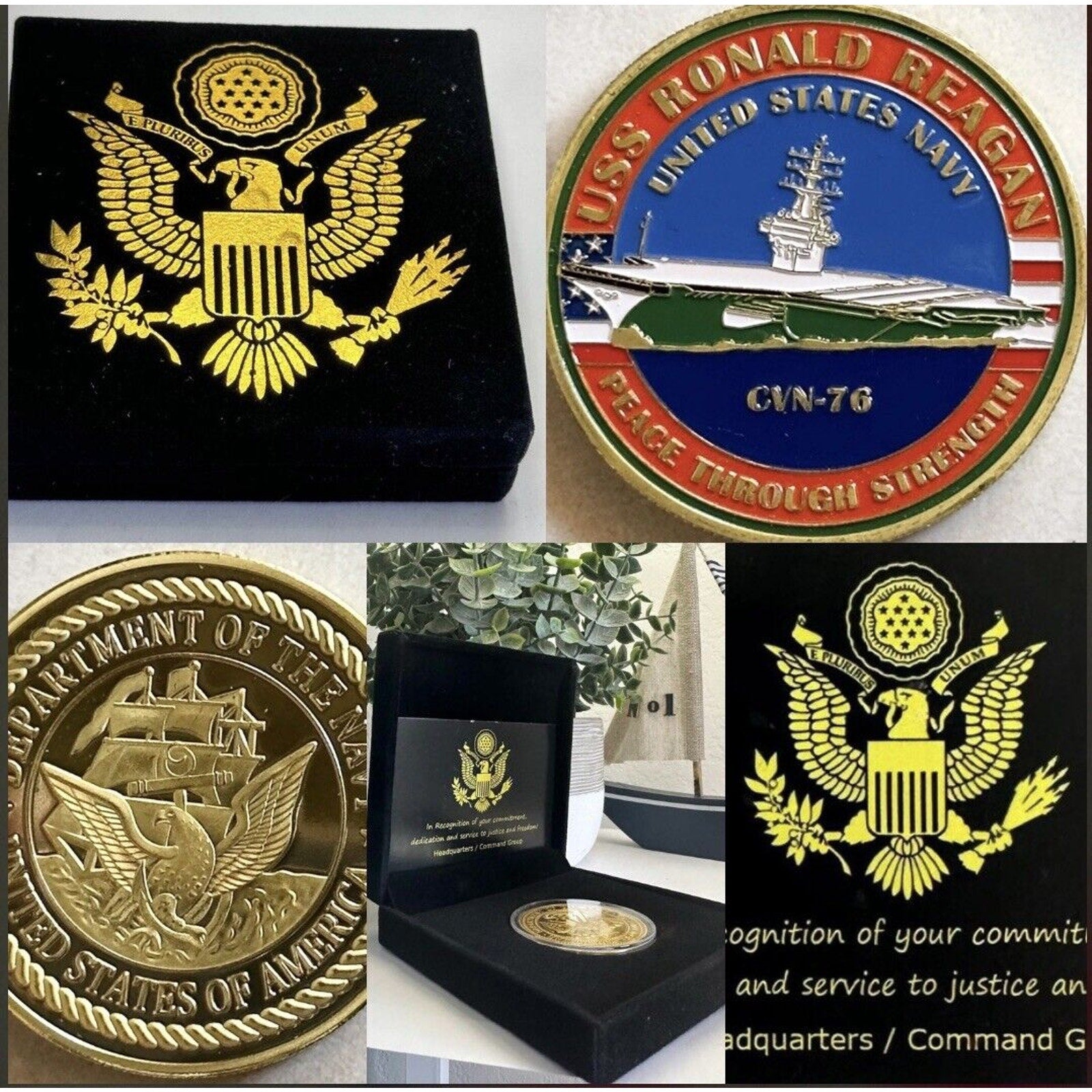 US NAVY - USS RONALD REAGAN - CVN-76 Challenge Coin USA