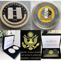2pcs Army Rank Captain O-3 And 8TH MILITARY information Support CHALLENGE COIN