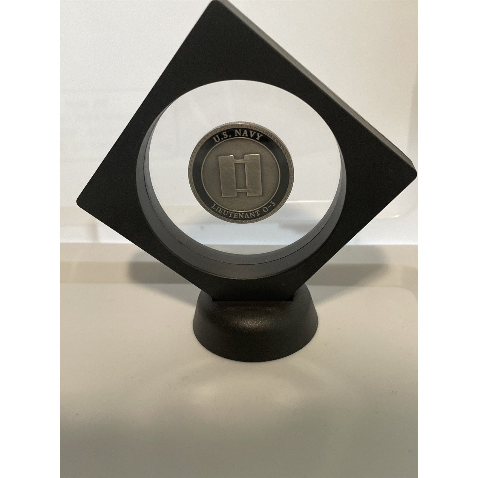 Is Navy Lieutenant 0-3 Coin w/ Black 3D Case/Stand