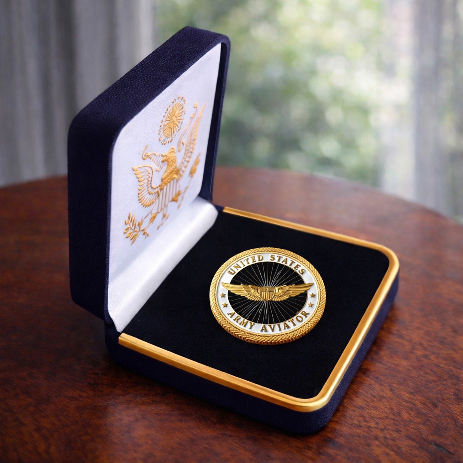 US Army Aviator Badge Challenge Coin. New! Fast Shipping! with Case ·NEW·