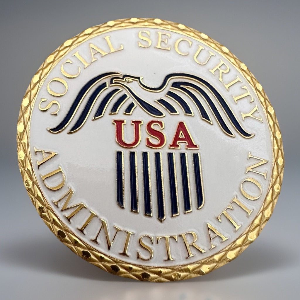 SSA Challenge Coin United States Social Security Administration With Blue Case