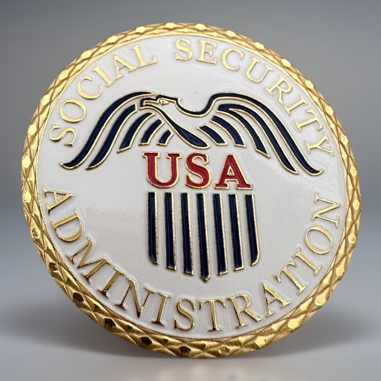 SSA Challenge Coin United States Social Security Administration With Blue Case