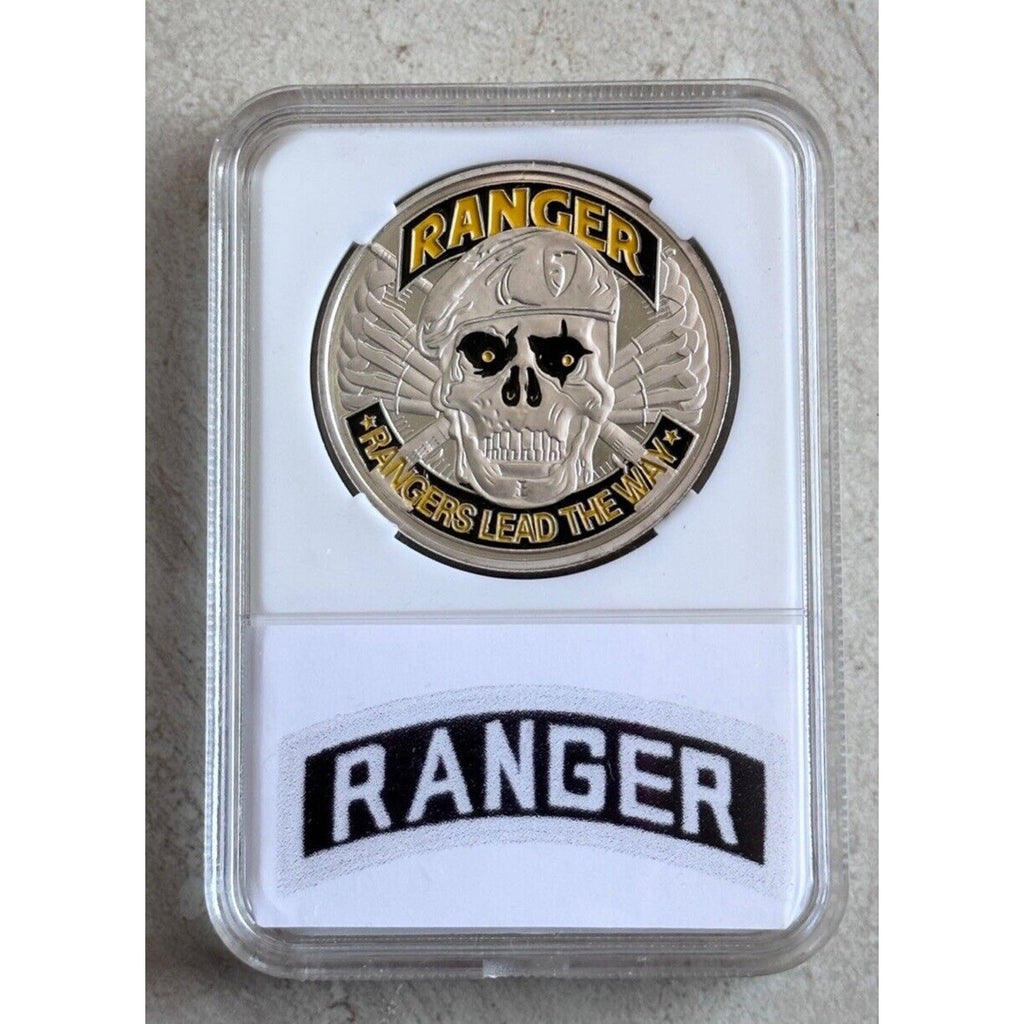 ARMY RANGER 2D 2ND BATTALION 2" SHIELD RANGERS LEAD THE WAY CHALLENGE COIN