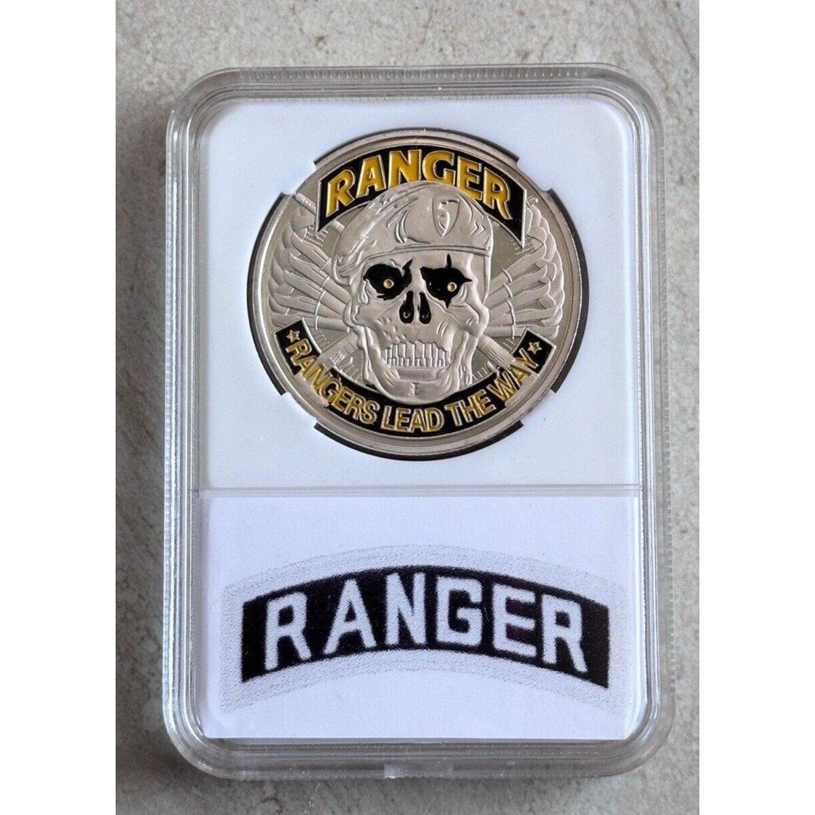 ARMY RANGER 2D 2ND BATTALION 2" SHIELD RANGERS LEAD THE WAY CHALLENGE COIN