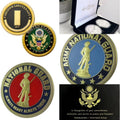 2pcs Army Rank 2LT 2nd O-2 And National Guard Coin