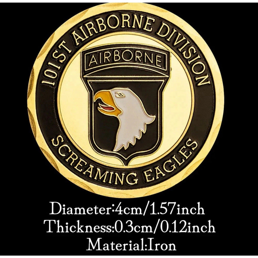 101st Airborne Division Screaming Eagles Military Veteran Challenge Coin W/ Case