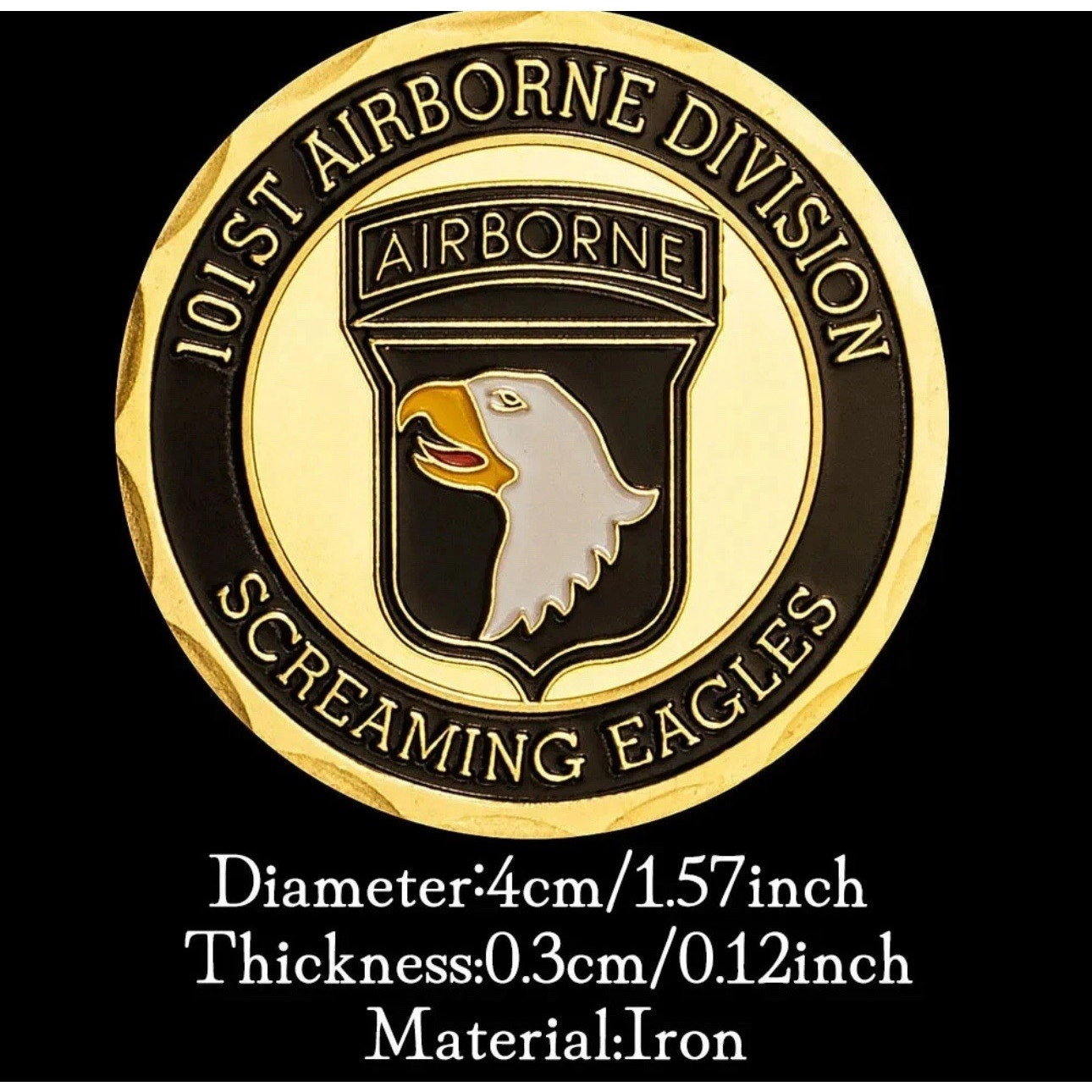 101st Airborne Division Screaming Eagles Military Veteran Challenge Coin W/ Case