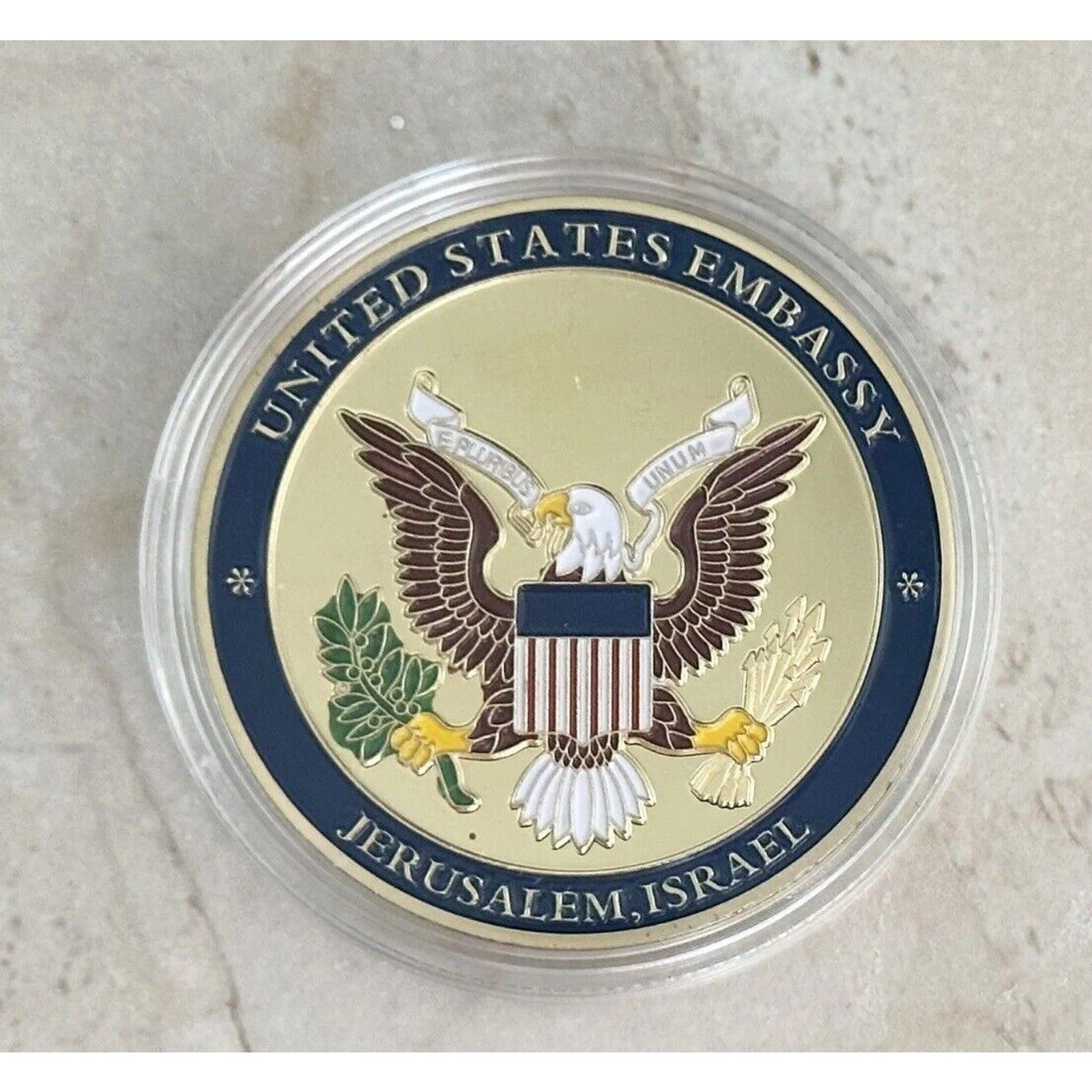United We Stand Israel Jerusalem United States Of America Coin USA