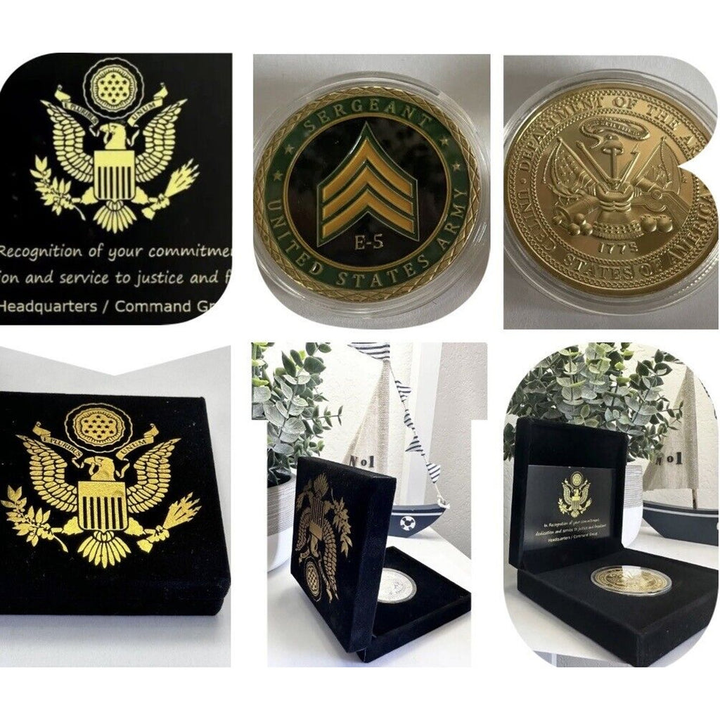 US ARMY SGG Sergeant Rank E-5 & 1st First Division Coin USA -ARMY