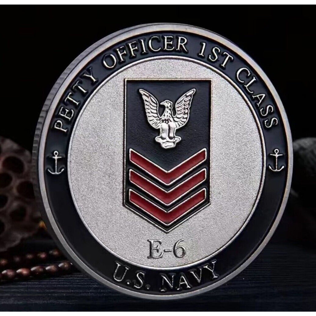 U.S. NAVY COIN: E6 PETTY OFFICER FIRST CLASS Come With Case