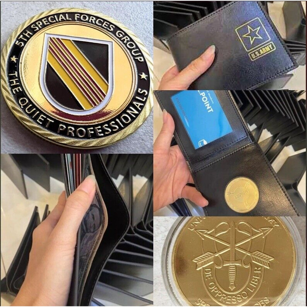 U S ARMY SF (Airborne) with Credential coin holder wallet