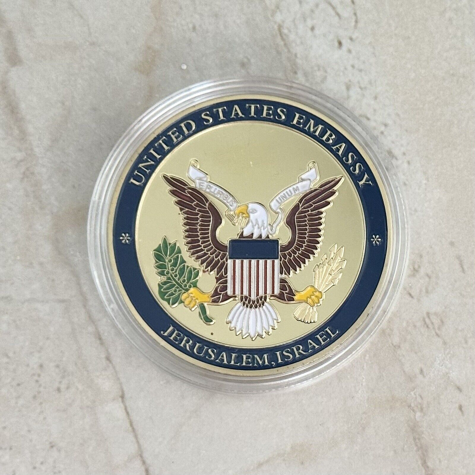 US Israel Jerusalem United States Embassy Co-Operation Challenge Coin