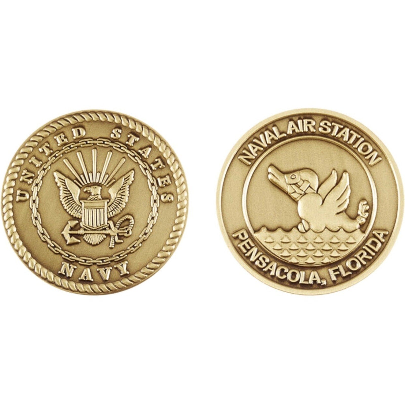 USN Navy aviation Base Challenge Coin NAS Pensacola FL USA w/ Retirement Award