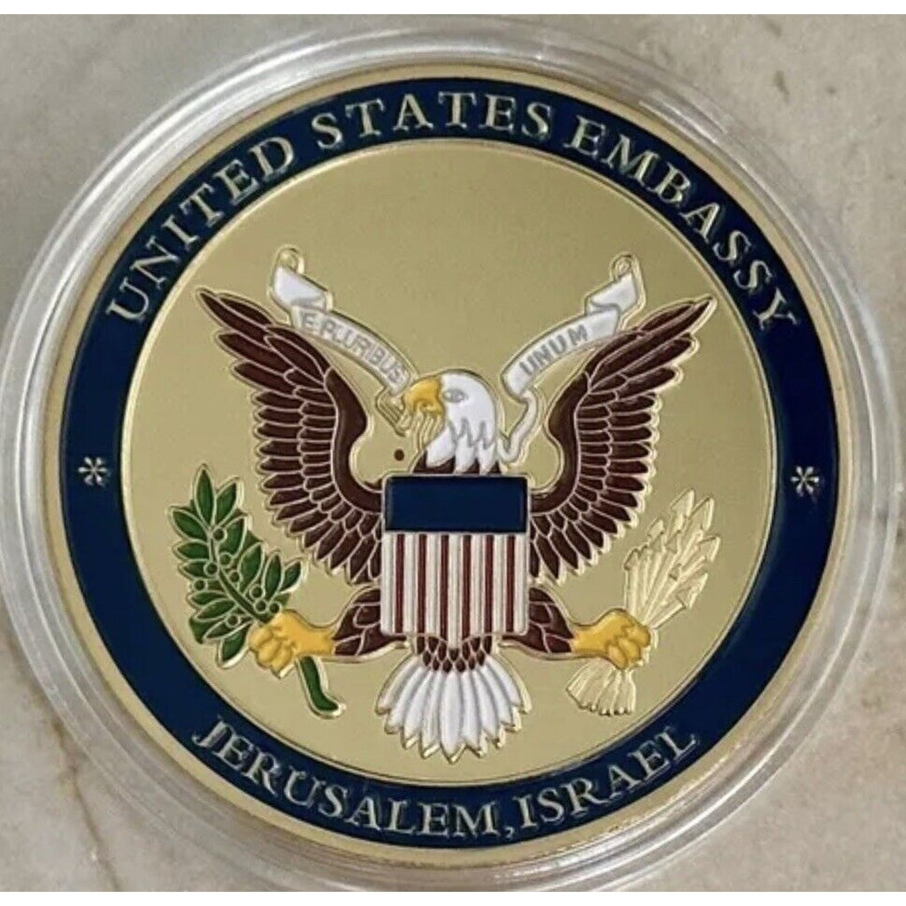 US Israel Jerusalem United States Embassy Trump Challenge Commemorative Coin USA