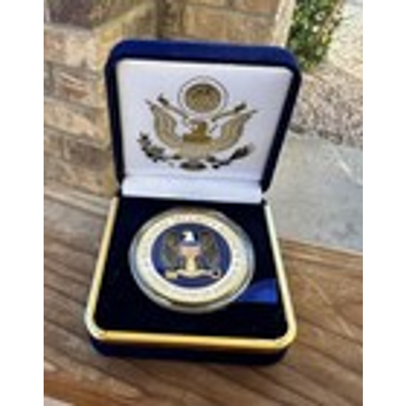 Department of Energy (DOE) Challenge Coin With Blue Velvet Case. Fast Shipping!