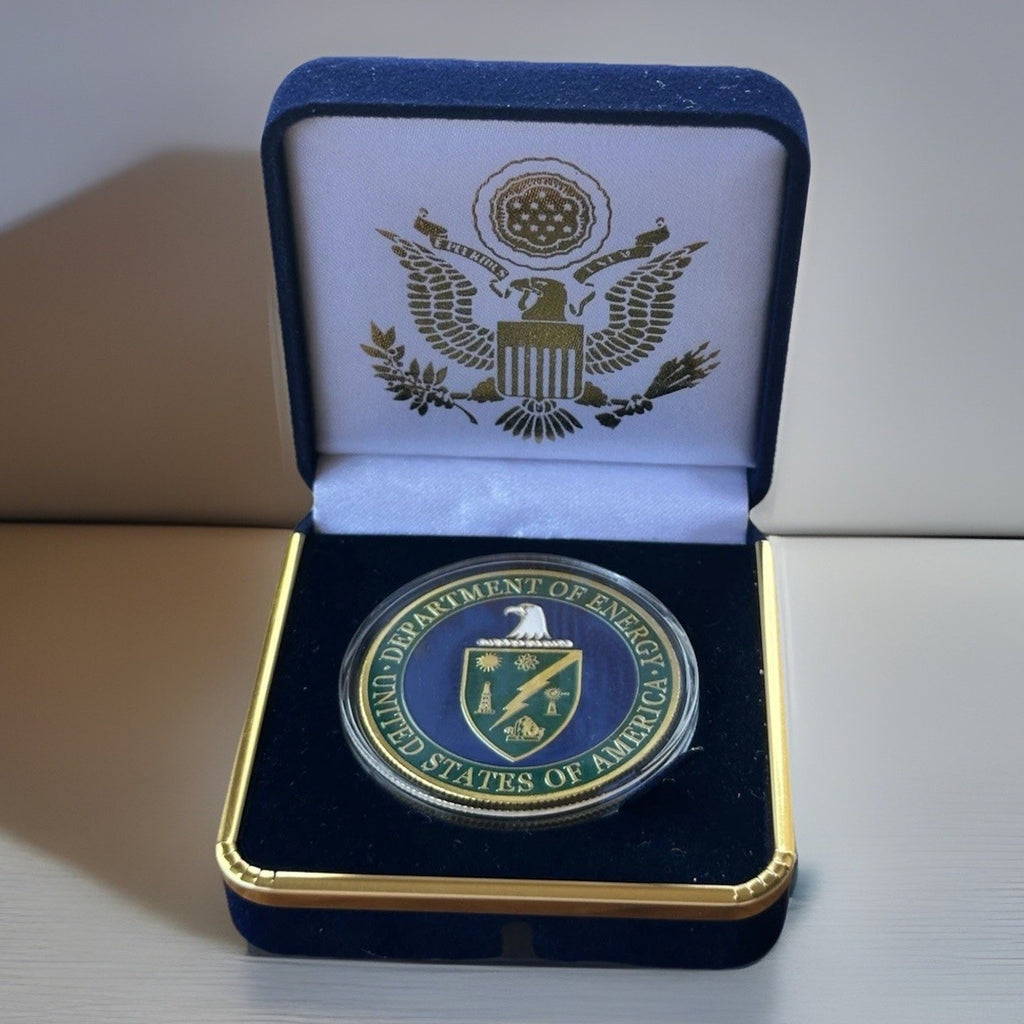 Copied - Department of Energy (DOE) Challenge Coin With Blue Velvet Case. Fast Shipping!
