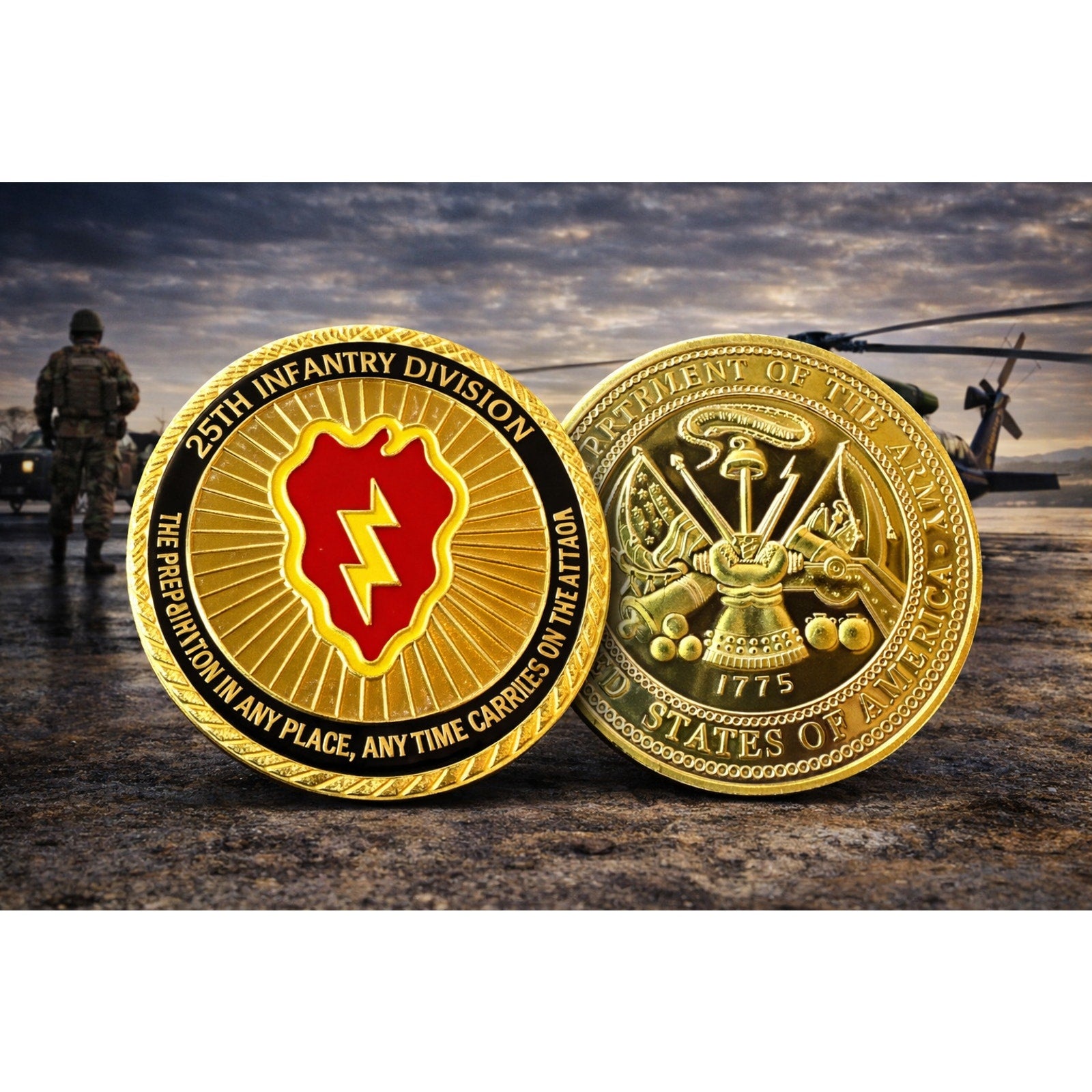 US ARMY 25th Infantry Division Challenge Coin with Case ·FAST SHIPPING· ·NEW·