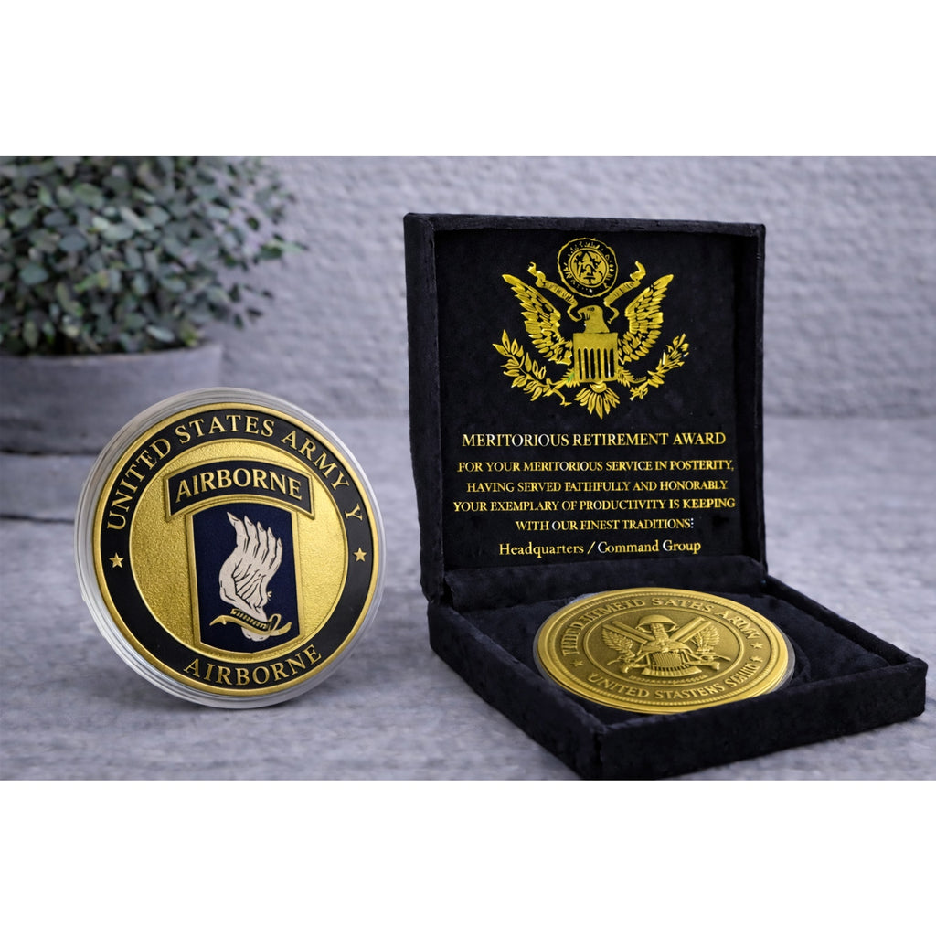 US Army 173 Rd AIRBORNE BRIGADE COMBAT TEAM Sky Soldiers w/ Retirement Award