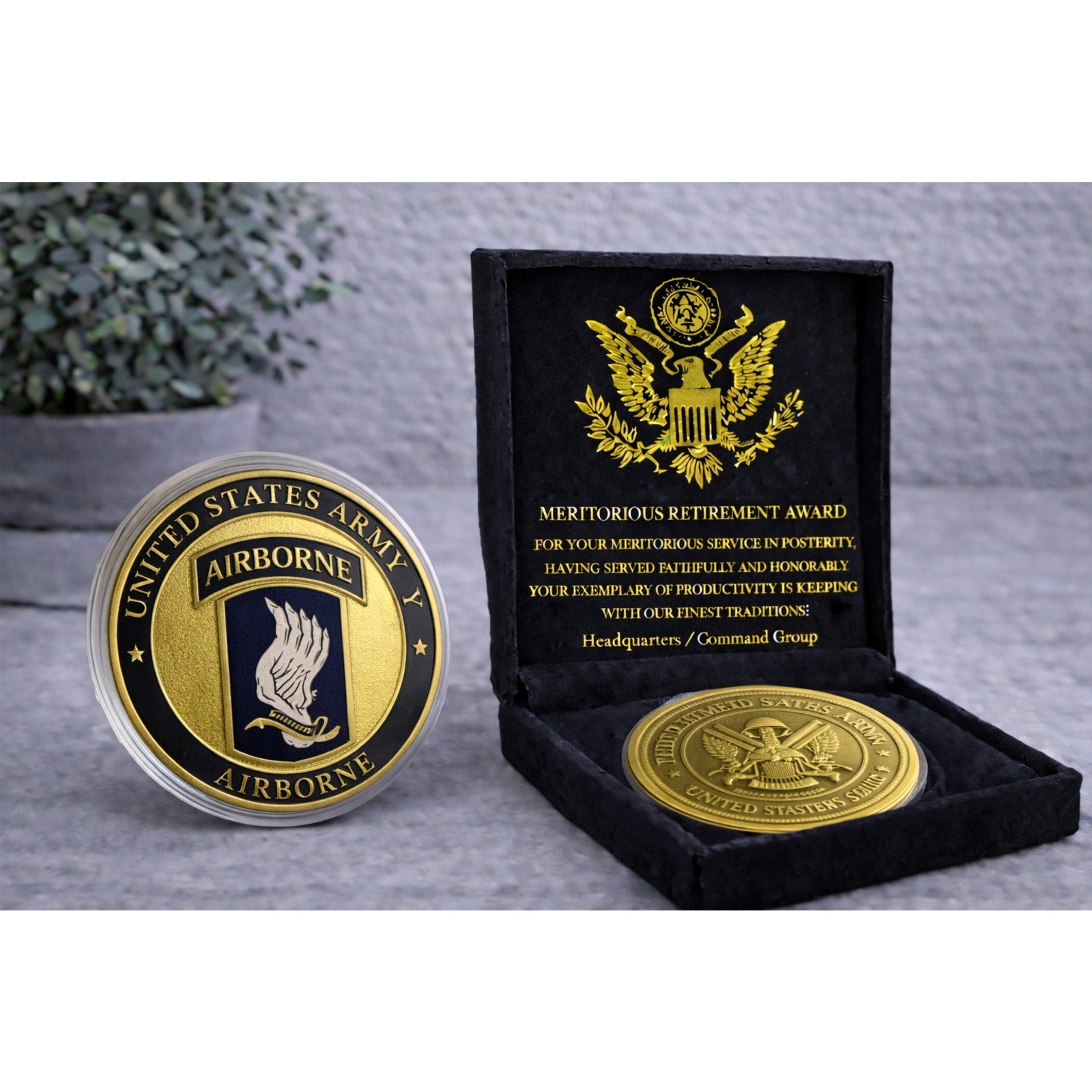 US Army 173 Rd AIRBORNE BRIGADE COMBAT TEAM Sky Soldiers w/ Retirement Award