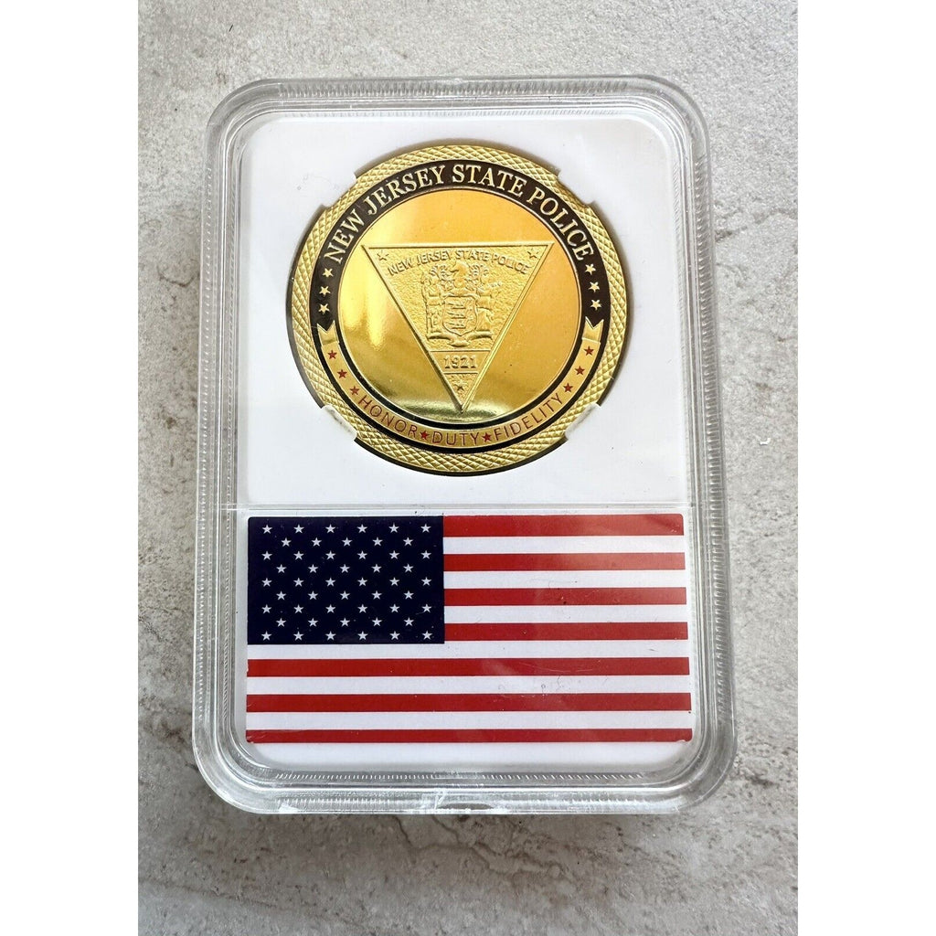 NEW JERSEY STATE POLICE TROOPER ST MICHAEL Challenge Coin 40mm New!