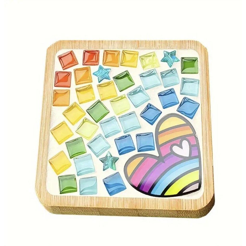 Mosaic Coaster Handmade Material Kit Bamboo Tableware Mat Craft Decor Toy DIY