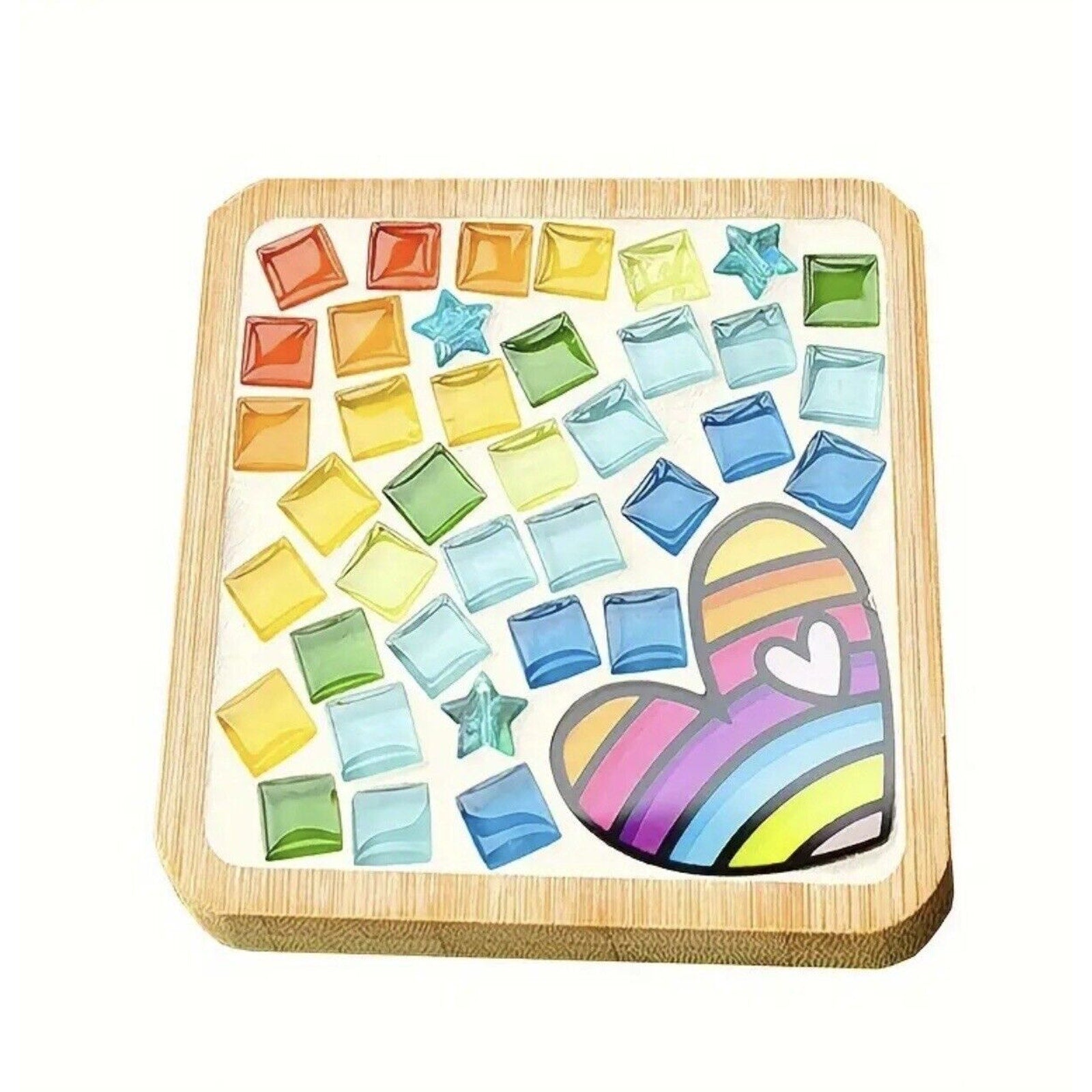 Mosaic Coaster Handmade Material Kit Bamboo Tableware Mat Craft Decor Toy DIY