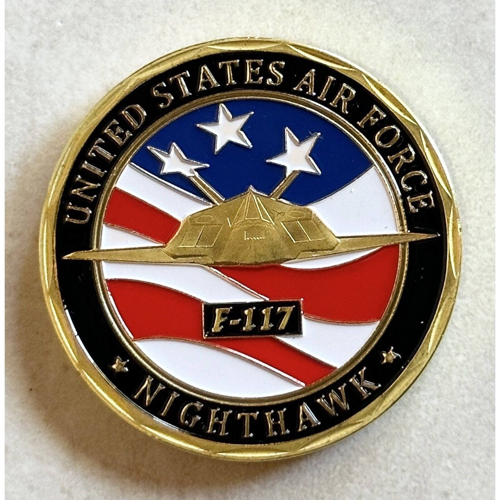 US AIR FORCE F-117 NIGHTHAWK Aircraft Attack Challenge Coin With Case